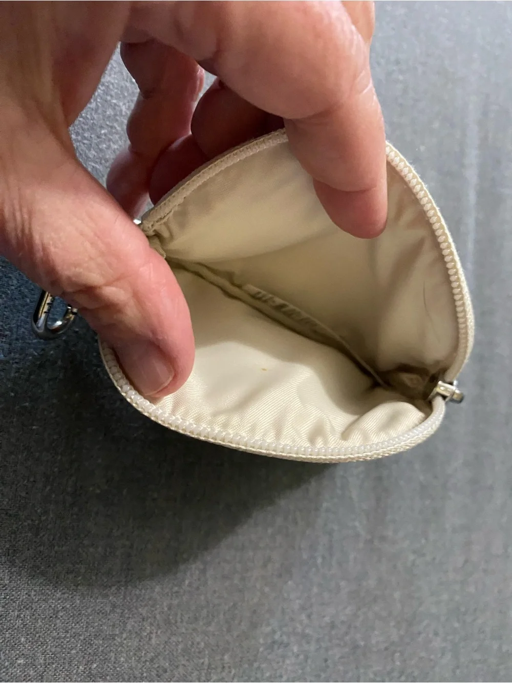 lululemon athletica Cream Mini Zip Pouch with Clip
